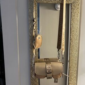 Steve Madden Tan Crossbody Bag with Logo Strap